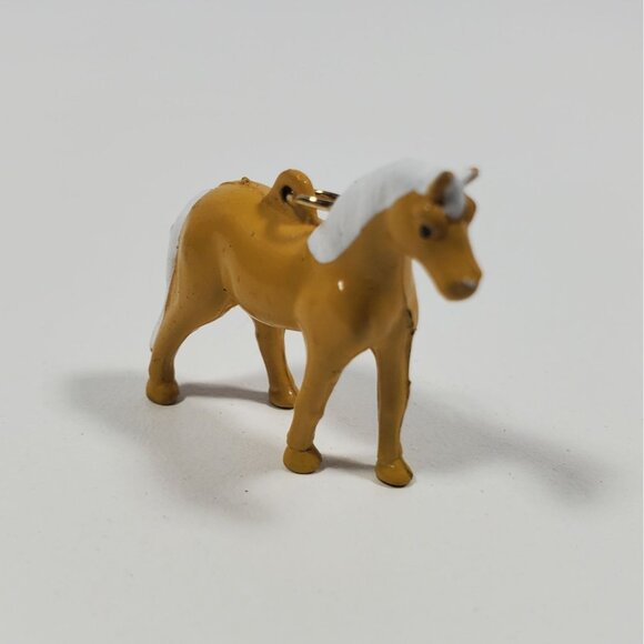 1" Miniature Horse Charm Necklace Keychain Palomino Vintage - Picture 7 of 14